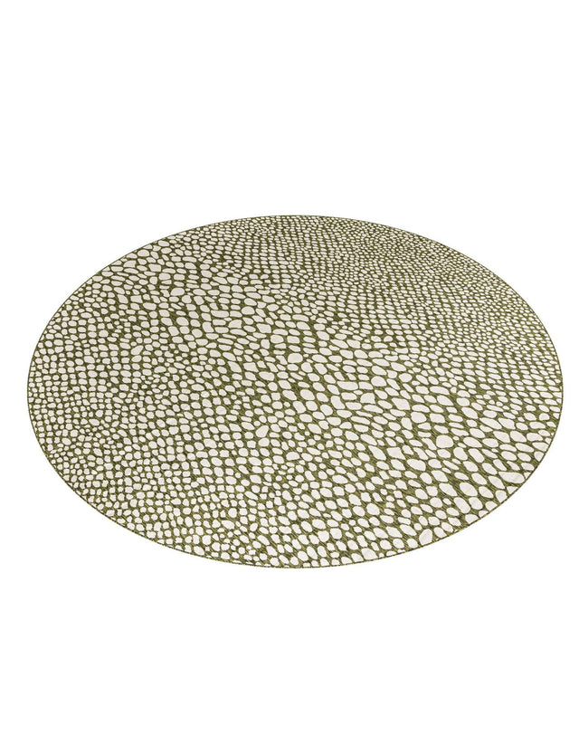 Green 13' 1 x 13' 1 Jill Zarin Outdoor Round Area Rug Weather Resistant for Patio, Deck, Terrace, Balcony, Porch Durable 100% Polypropylene Carpet for Outside for Sale at Rug Engine
