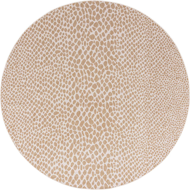 Dark Beige 10' 8 x 10' 8 Jill Zarin Outdoor Round Area Rug Weather Resistant for Patio, Deck, Terrace, Balcony, Porch Durable 100% Polypropylene Carpet for Outside for Sale at Rug Engine