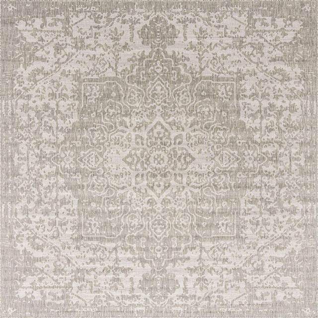 Gray 10' 8 x 10' 8 Jill Zarin Outdoor Square Area Rug Weather Resistant for Patio, Deck, Terrace, Balcony, Porch Durable 100% Polypropylene Carpet for Outside for Sale at Rug Engine