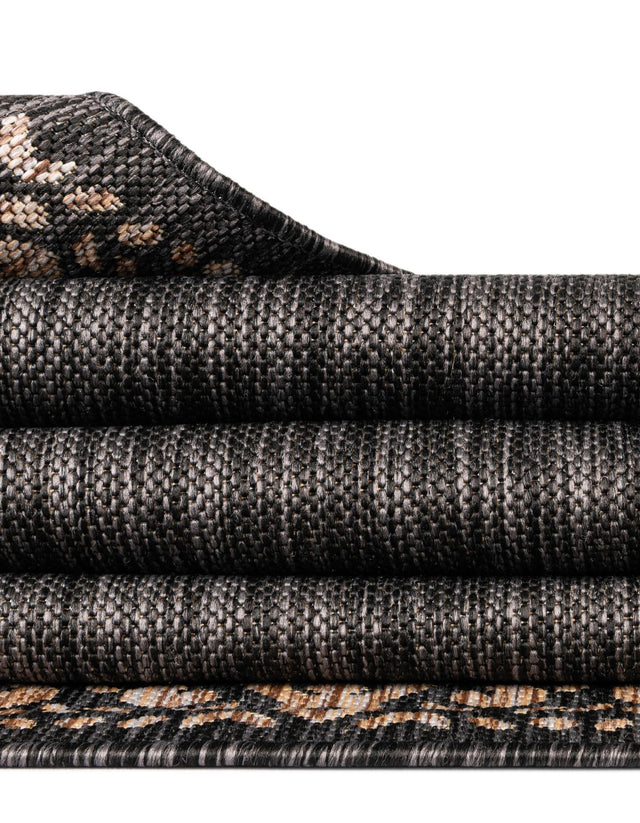 Charcoal Gray 10' 8 x 10' 8 Outdoor Border Square Area Rug Weather Resistant for Patio, Deck, Terrace, Balcony, Porch 100% Polypropylene Classic Bordered Carpet for Sale at Rug Engine