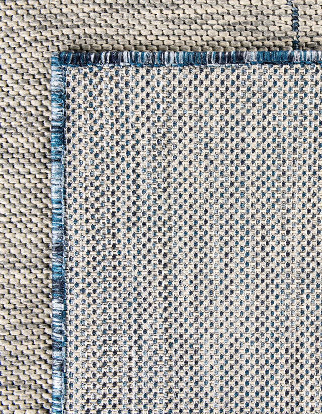 Blue 13' 1 x 13' 1 Outdoor Modern Square Area Rug Weather Resistant for Patio, Deck, Terrace, Balcony, Porch 100% Polypropylene Modern Outside Carpet for Sale at Rug Engine