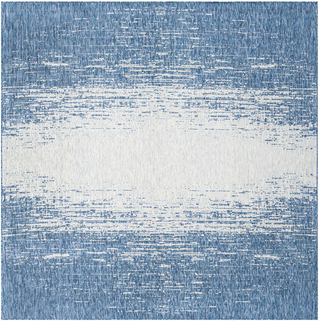 Blue 10' 8 x 10' 8 Outdoor Modern Square Area Rug Weather Resistant for Patio, Deck, Terrace, Balcony, Porch 100% Polypropylene Modern Outside Carpet for Sale at Rug Engine
