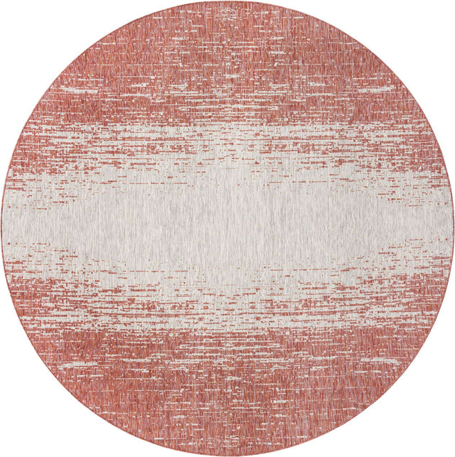 Rust Red 13' 1 x 13' 1 Outdoor Modern Round Area Rug Weather Resistant for Patio, Deck, Terrace, Balcony, Porch 100% Polypropylene Modern Outside Carpet for Sale at Rug Engine