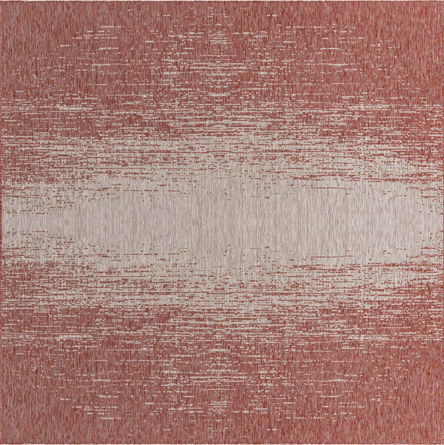 Rust Red 10' 8 x 10' 8 Outdoor Modern Square Area Rug Weather Resistant for Patio, Deck, Terrace, Balcony, Porch 100% Polypropylene Modern Outside Carpet for Sale at Rug Engine