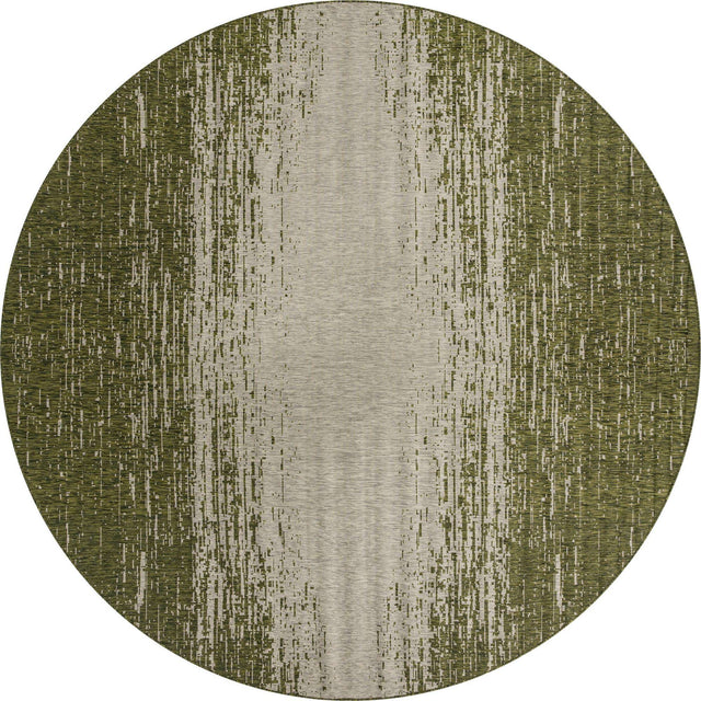 Green 13' 1 x 13' 1 Outdoor Modern Round Area Rug Weather Resistant for Patio, Deck, Terrace, Balcony, Porch 100% Polypropylene Modern Outside Carpet for Sale at Rug Engine