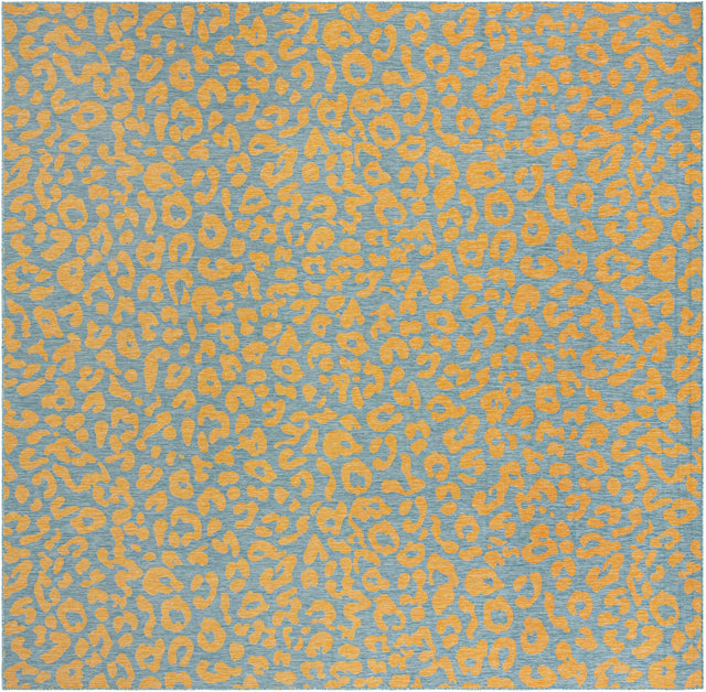 Blue Yellow 13' 1 x 13' 1 Outdoor Safari Square Area Rug Weather Resistant for Patio, Deck, Terrace, Balcony, Porch Animal Print Wildlife Nature Carpet for Sale at Rug Engine