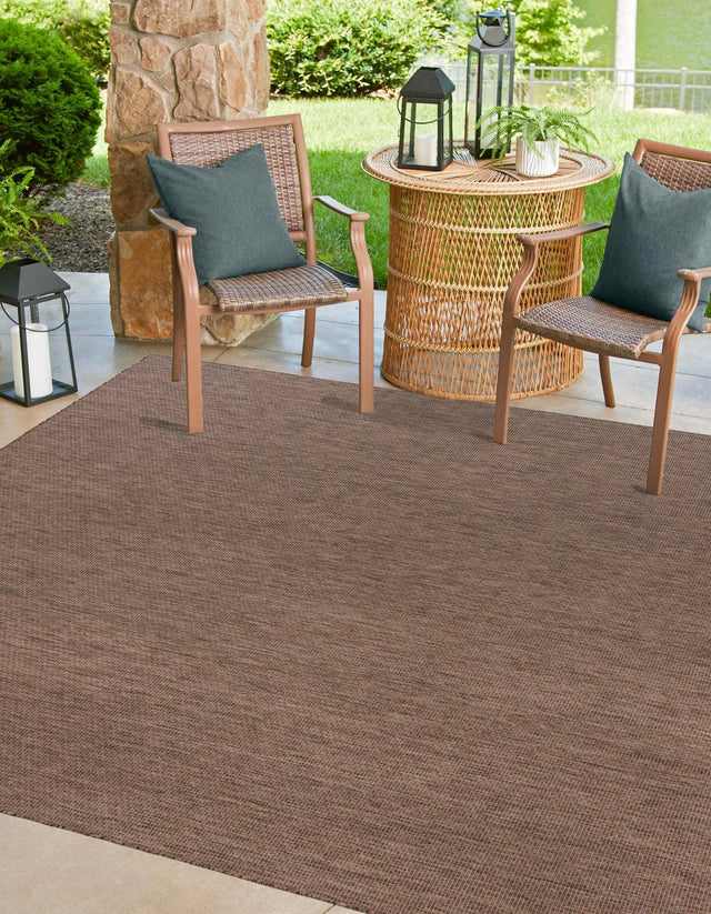 Light Brown 6' 1 x 6' 1 Outdoor Solid Square Area Rug Weather Resistant for Patio, Deck, Terrace, Balcony, Porch 100% Polypropylene Minimalist Waterproof Carpet for Sale at Rug Engine