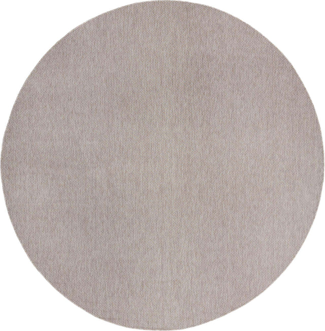 Beige 13' 1 x 13' 1 Outdoor Solid Round Area Rug Weather Resistant for Patio, Deck, Terrace, Balcony, Porch 100% Polypropylene Minimalist Waterproof Carpet for Sale at Rug Engine