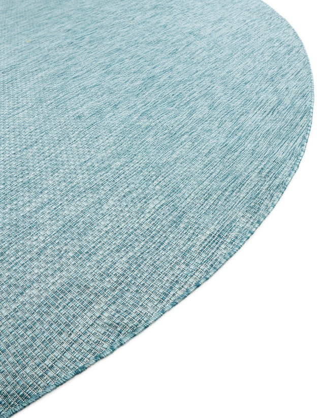 Aquamarine 13' 1 x 13' 1 Outdoor Solid Round Area Rug Weather Resistant for Patio, Deck, Terrace, Balcony, Porch 100% Polypropylene Minimalist Waterproof Carpet for Sale at Rug Engine