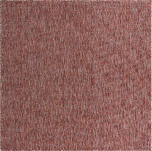 Rust Red 10' 8 x 10' 8 Outdoor Solid Square Area Rug Weather Resistant for Patio, Deck, Terrace, Balcony, Porch 100% Polypropylene Minimalist Waterproof Carpet for Sale at Rug Engine