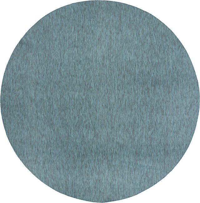 Teal 13' 1 x 13' 1 Outdoor Solid Round Area Rug Weather Resistant for Patio, Deck, Terrace, Balcony, Porch 100% Polypropylene Minimalist Waterproof Carpet for Sale at Rug Engine