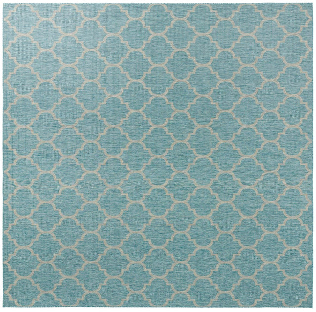Aquamarine 13' 1 x 13' 1 Outdoor Trellis Square Area Rug Weather Resistant for Patio, Deck, Terrace, Balcony, Porch Geometric Design Water Safe Outside Carpet for Sale at Rug Engine