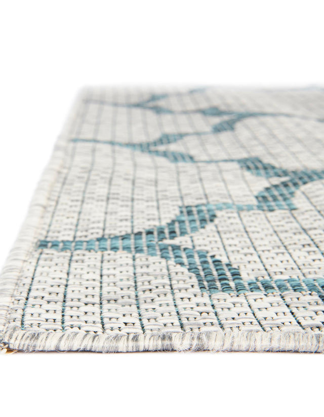 Gray 10' 8 x 10' 8 Outdoor Trellis Square Area Rug Weather Resistant for Patio, Deck, Terrace, Balcony, Porch Geometric Design Water Safe Outside Carpet for Sale at Rug Engine