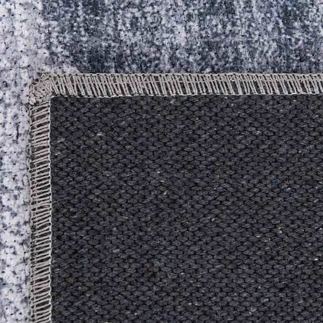 Washable Gray Ivory 5' x 5' Yara Square Area Rug Easy to Clean Stain Resistant & Durable Polyester & Chenille Carpet for Sale at Rug Engine