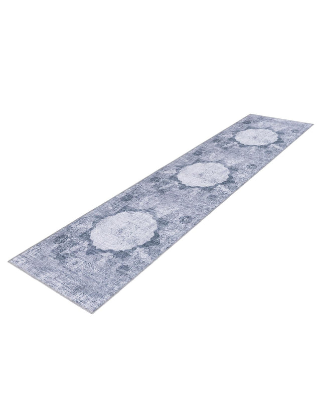 Washable Gray Ivory 2' x 8' Yara Runner Area Rug Easy to Clean Stain Resistant & Durable Polyester & Chenille Carpet for Sale at Rug Engine