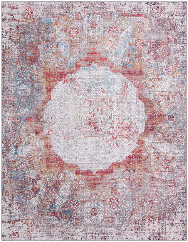 Washable Multicolor 7' 10 x 10' Yara Rectangle Area Rug Easy to Clean Stain Resistant & Durable Polyester & Chenille Carpet for Sale at Rug Engine