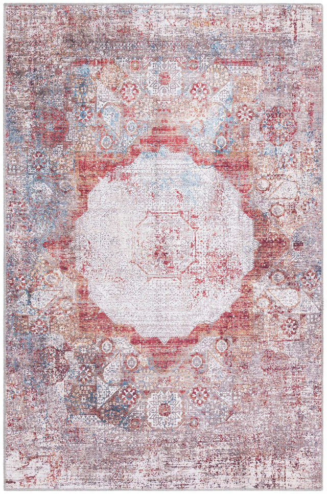 Washable Multicolor 4' x 6' Yara Rectangle Area Rug Easy to Clean Stain Resistant & Durable Polyester & Chenille Carpet for Sale at Rug Engine