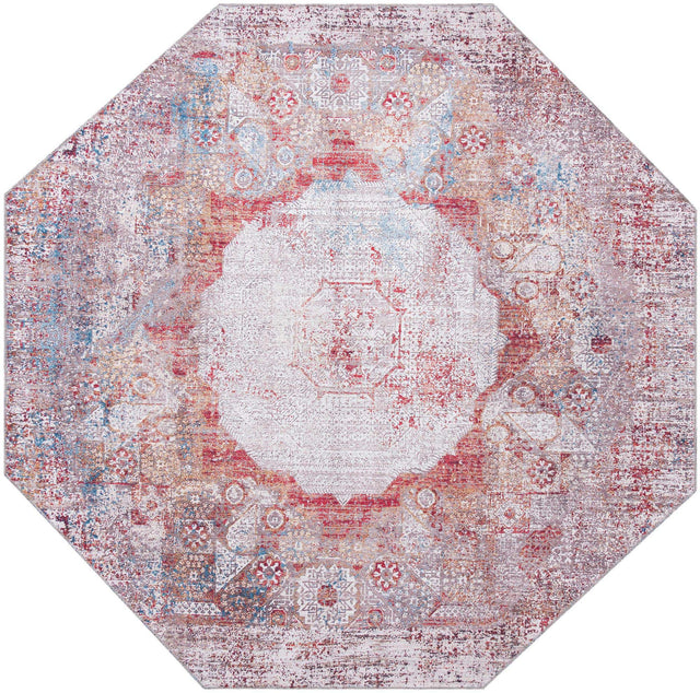 Washable Multicolor 7' 10 x 7' 10 Yara Octagon Area Rug Easy to Clean Stain Resistant & Durable Polyester & Chenille Carpet for Sale at Rug Engine