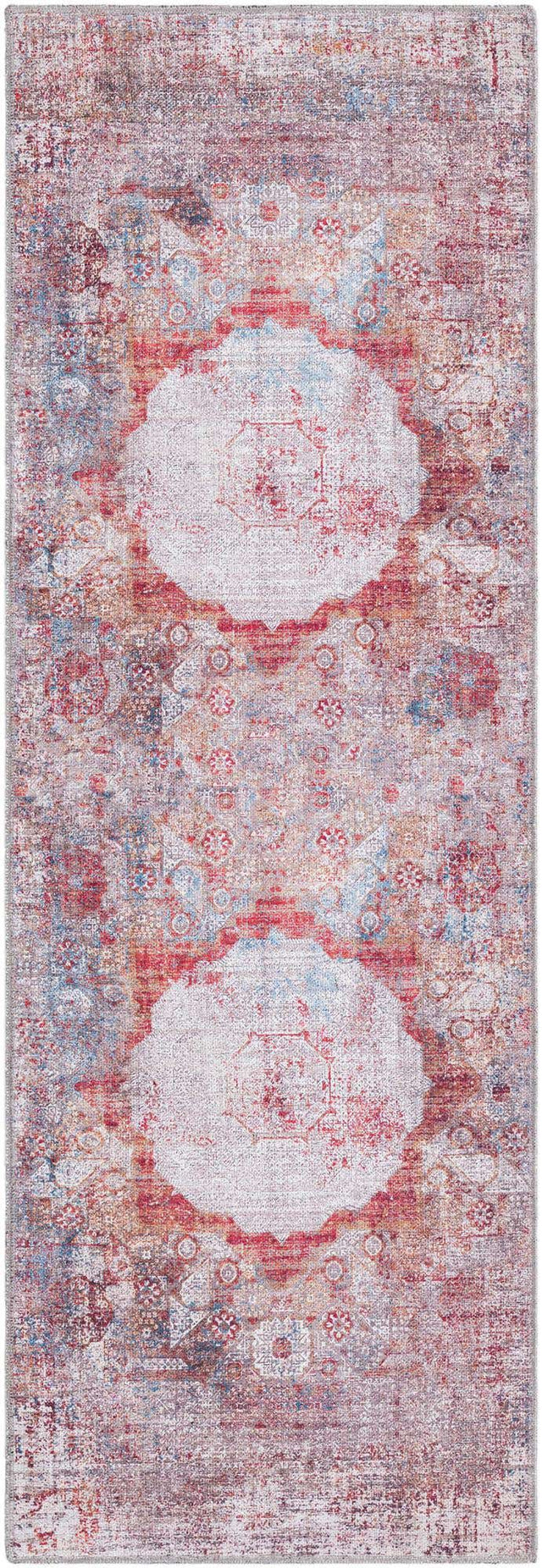 Washable Multicolor 2' x 6' Yara Runner Area Rug Easy to Clean Stain Resistant & Durable Polyester & Chenille Carpet for Sale at Rug Engine