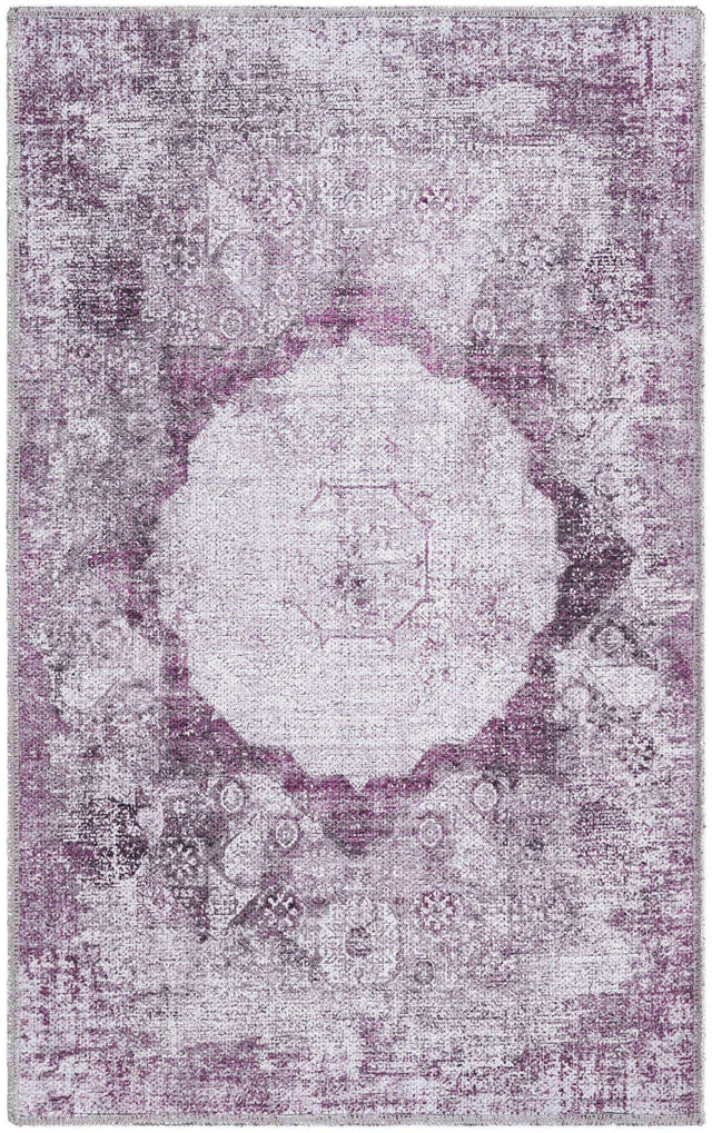 Washable Pink Ivory 2' x 3' Yara Rectangle Area Rug Easy to Clean Stain Resistant & Durable Polyester & Chenille Carpet for Sale at Rug Engine