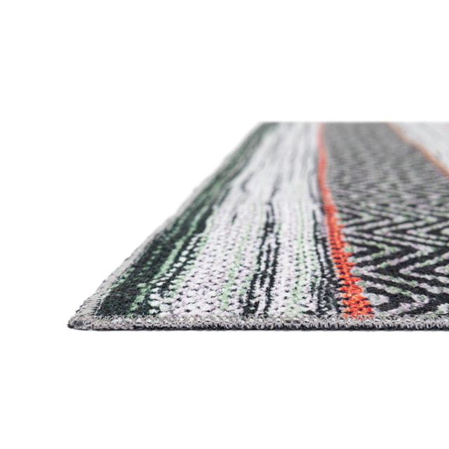 Washable Green 4' x 6' Yara Rectangle Area Rug Easy to Clean Stain Resistant & Durable Polyester & Chenille Carpet for Sale at Rug Engine