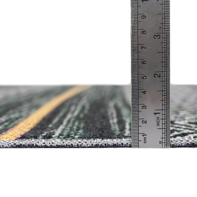 Washable Green 5' x 5' Yara Square Area Rug Easy to Clean Stain Resistant & Durable Polyester & Chenille Carpet for Sale at Rug Engine