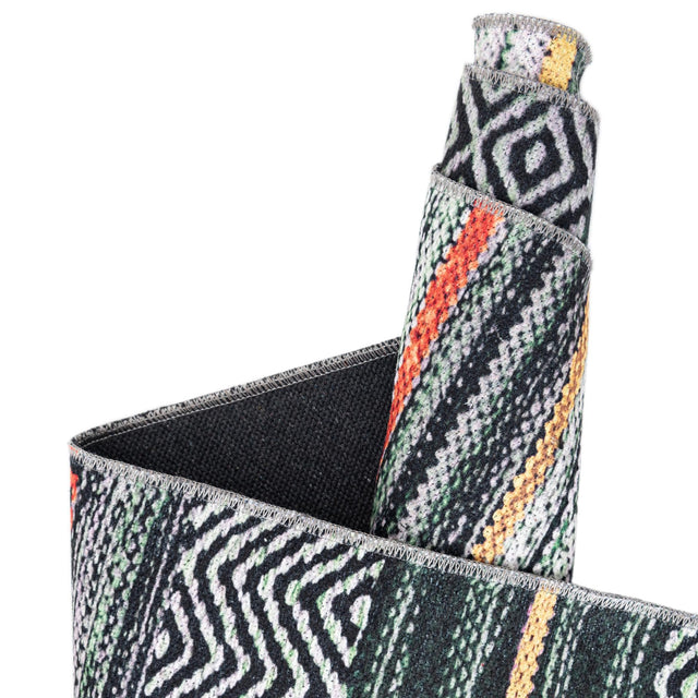 Washable Green 5' x 5' Yara Square Area Rug Easy to Clean Stain Resistant & Durable Polyester & Chenille Carpet for Sale at Rug Engine