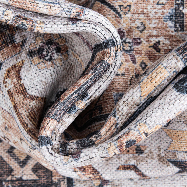 Washable Ivory Almond 4' x 6' Yara Rectangle Area Rug Easy to Clean Stain Resistant & Durable Polyester & Chenille Carpet for Sale at Rug Engine