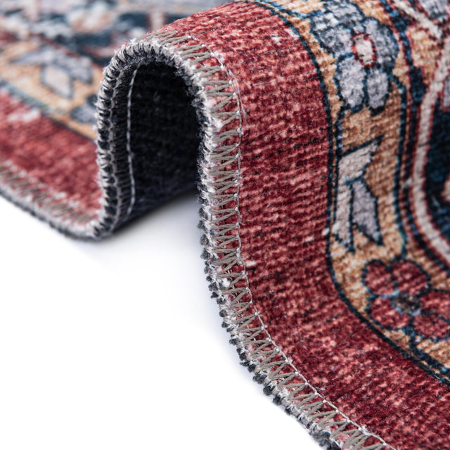 Washable Rust Red 2' x 3' Yara Rectangle Area Rug Easy to Clean Stain Resistant & Durable Polyester & Chenille Carpet for Sale at Rug Engine