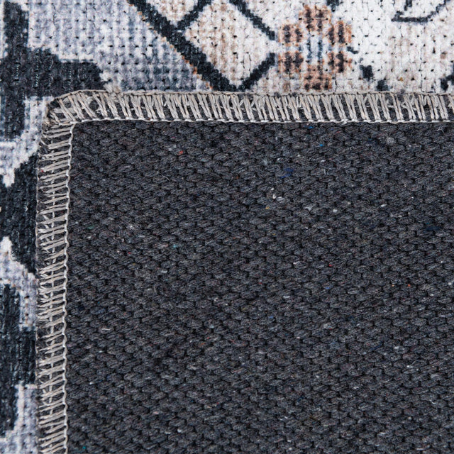 Washable Linen Charcoal 6' x 9' Yara Rectangle Area Rug Easy to Clean Stain Resistant & Durable Polyester & Chenille Carpet for Sale at Rug Engine