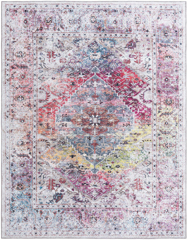 Washable Multicolor 7' 10 x 10' Yara Rectangle Area Rug Easy to Clean Stain Resistant & Durable Polyester & Chenille Carpet for Sale at Rug Engine