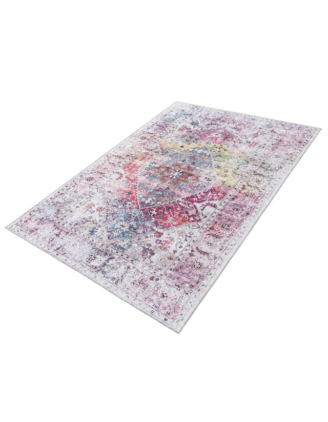 Washable Multicolor 6' x 9' Yara Rectangle Area Rug Easy to Clean Stain Resistant & Durable Polyester & Chenille Carpet for Sale at Rug Engine