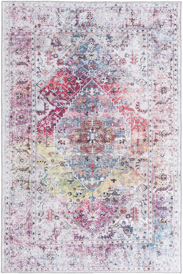 Washable Multicolor 6' x 9' Yara Rectangle Area Rug Easy to Clean Stain Resistant & Durable Polyester & Chenille Carpet for Sale at Rug Engine