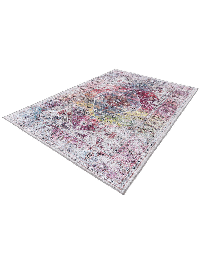 Washable Multicolor 4' x 6' Yara Rectangle Area Rug Easy to Clean Stain Resistant & Durable Polyester & Chenille Carpet for Sale at Rug Engine
