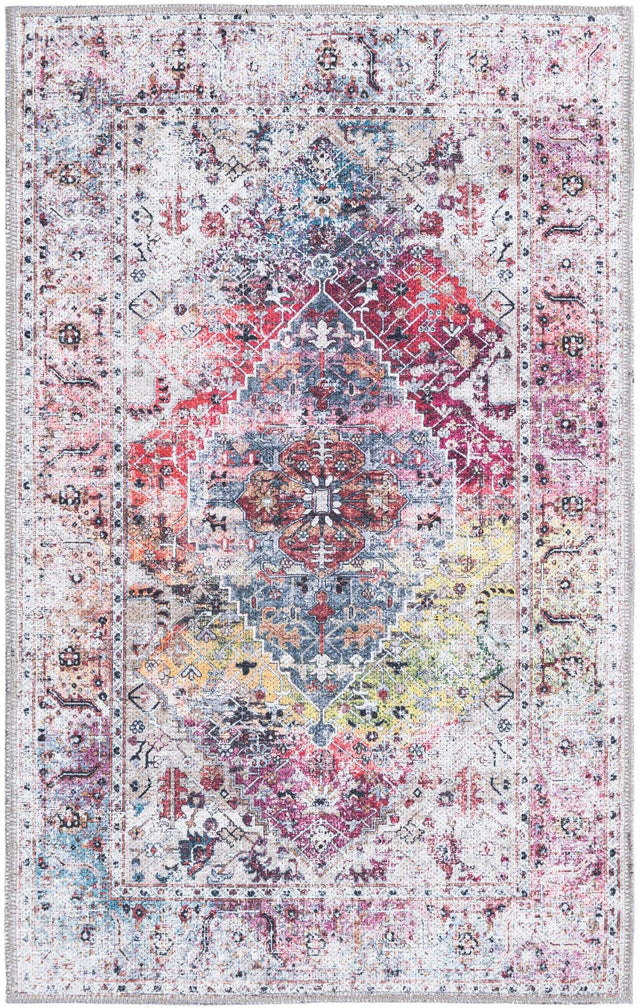 Washable Multicolor 2' x 3' Yara Rectangle Area Rug Easy to Clean Stain Resistant & Durable Polyester & Chenille Carpet for Sale at Rug Engine