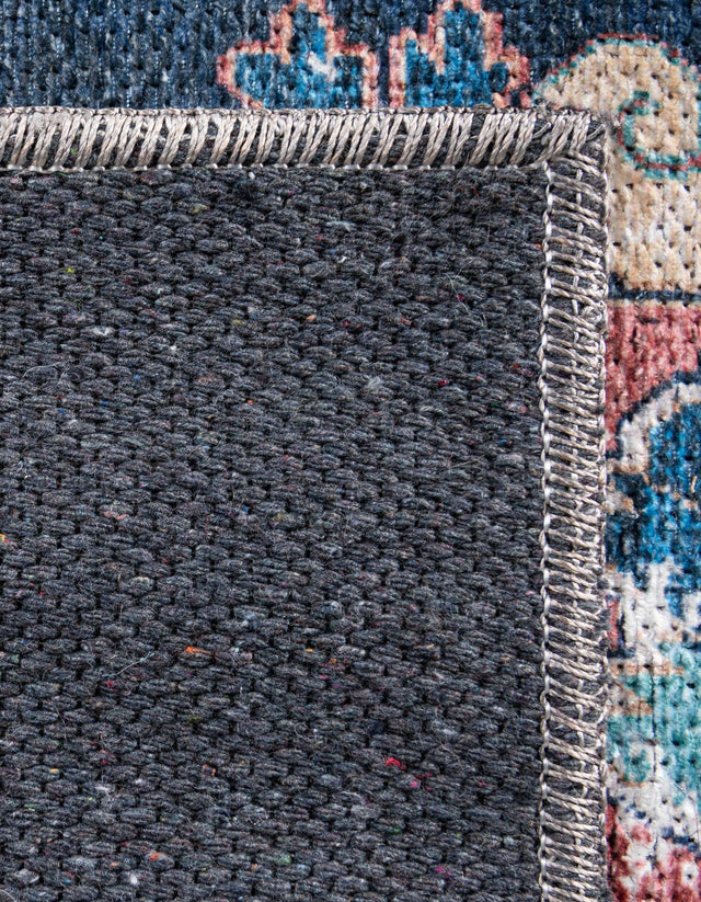 Washable Navy Blue 7' 10 x 7' 10 Yara Octagon Area Rug Easy to Clean Stain Resistant & Durable Polyester & Chenille Carpet for Sale at Rug Engine