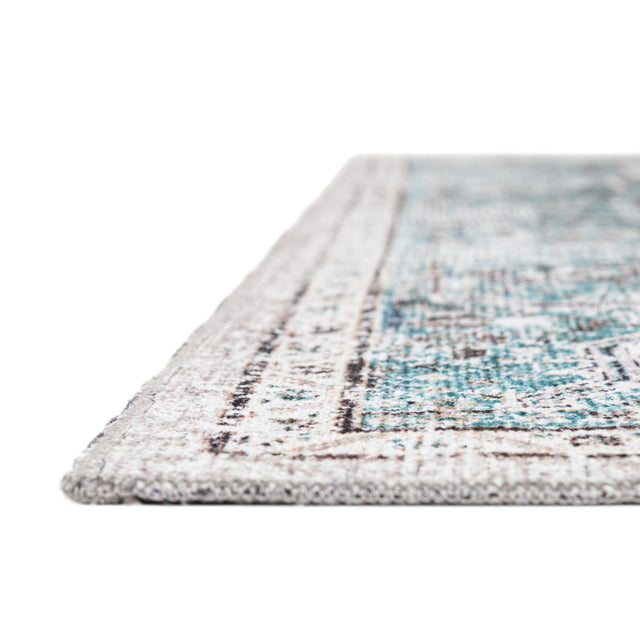 Washable Seaglass 5' x 8' Yara Rectangle Area Rug Easy to Clean Stain Resistant & Durable Polyester & Chenille Carpet for Sale at Rug Engine