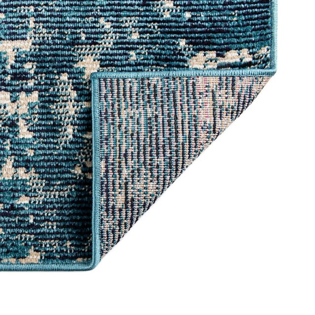 Blue 4' x 6' Charm Rectangle Area Rug 100% Polypropylene With Jute Backing Traditional Vintage Distressed Look Carpet for Living Rooms Dining Office Space for Sale at Rug Engine