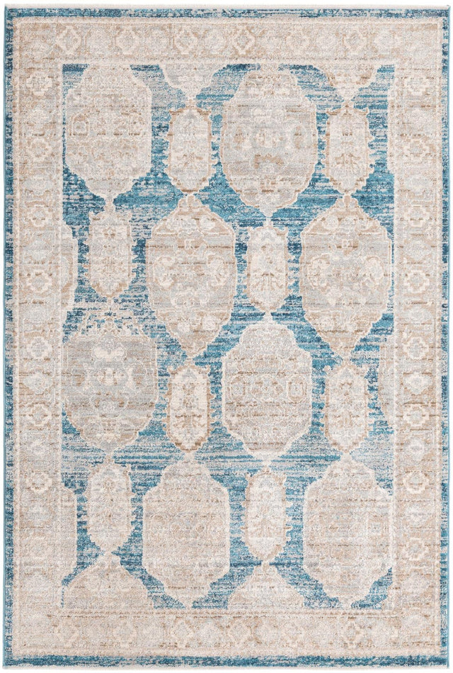 Blue 5' 3 x 8' 2 Lola Rectangle Area Rug Polypropylene With Jute Backing Traditional Pattern Easy Clean Carpet for Home Interior Design for Sale at Rug Engine