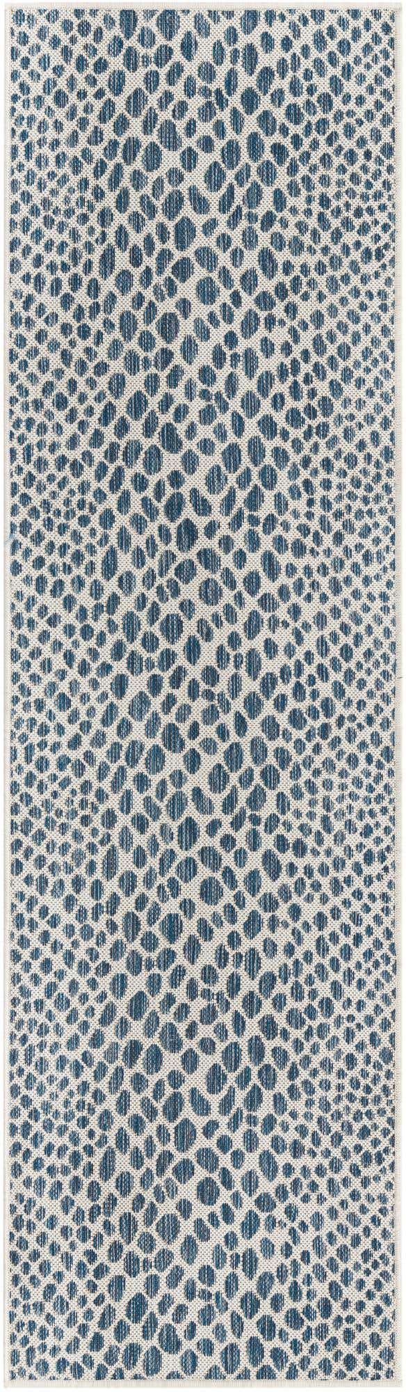 Blue 2' x 7' 1 Jill Zarin Outdoor Runner Area Rug Weather Resistant for Patio, Deck, Terrace, Balcony, Porch Durable 100% Polypropylene Carpet for Outside for Sale at Rug Engine