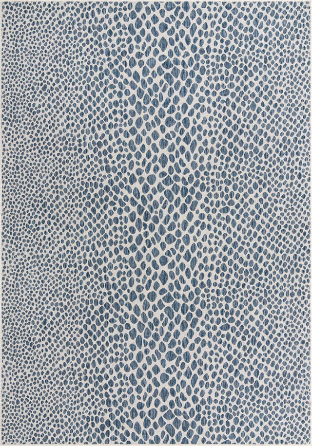 Blue 7' 10 x 11' Jill Zarin Outdoor Rectangle Area Rug Weather Resistant for Patio, Deck, Terrace, Balcony, Porch Durable 100% Polypropylene Carpet for Outside for Sale at Rug Engine