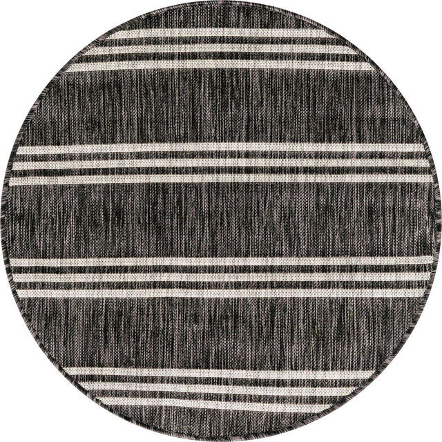 Charcoal 3' 1 x 3' 1 Jill Zarin Outdoor Round Area Rug Weather Resistant for Patio, Deck, Terrace, Balcony, Porch Durable 100% Polypropylene Carpet for Outside for Sale at Rug Engine