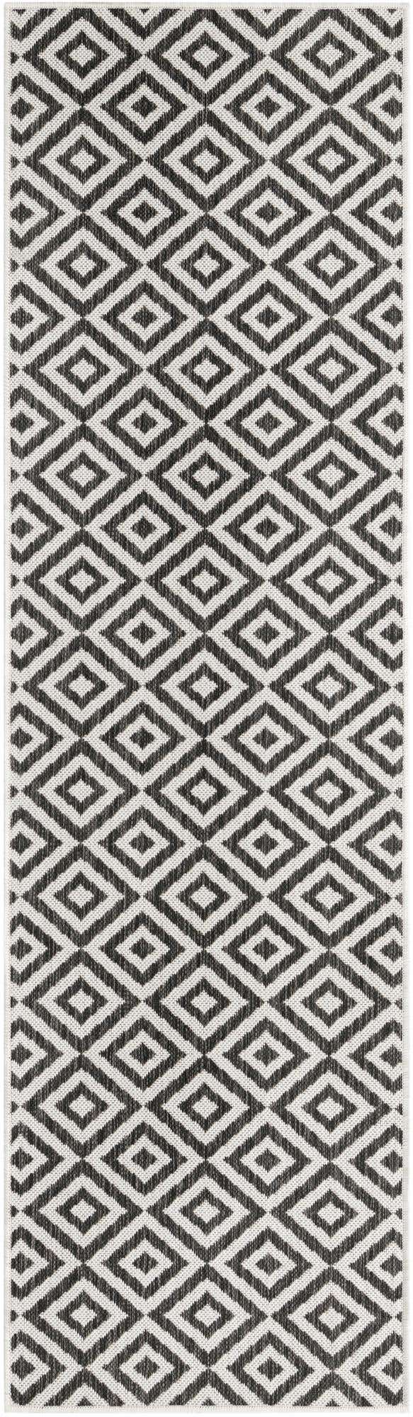 Charcoal Gray 2' x 7' 1 Jill Zarin Outdoor Runner Area Rug Weather Resistant for Patio, Deck, Terrace, Balcony, Porch Durable 100% Polypropylene Carpet for Outside for Sale at Rug Engine