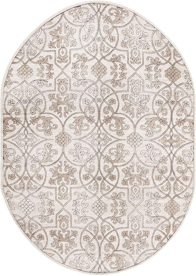 Dark Beige 7' 1 x 10' Rushmore Oval Area Rug 55% Polypropylene & 45% Polyester Durable Quality Carpet for Indoor Home Decorating for Sale at Rug Engine