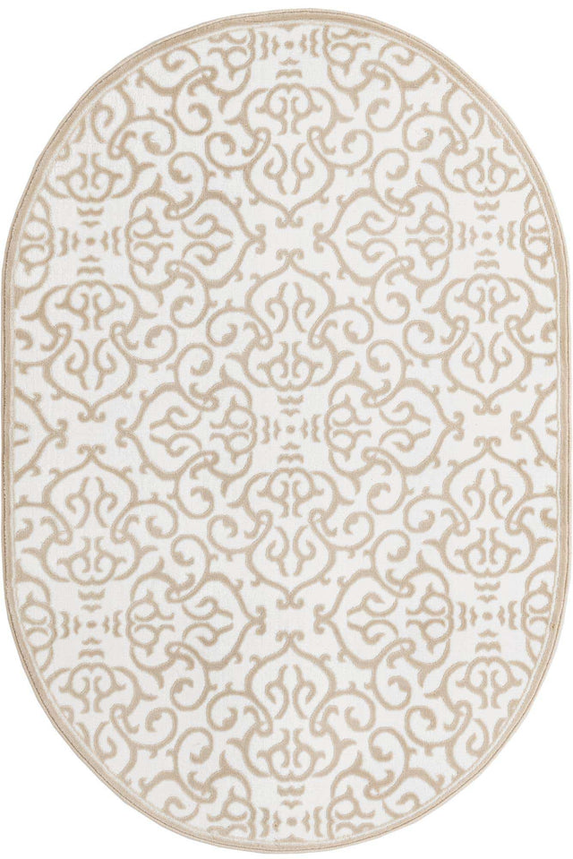 Snow White 4' 1 x 6' 1 Rushmore Oval Area Rug 55% Polypropylene & 45% Polyester Durable Quality Carpet for Indoor Home Decorating for Sale at Rug Engine