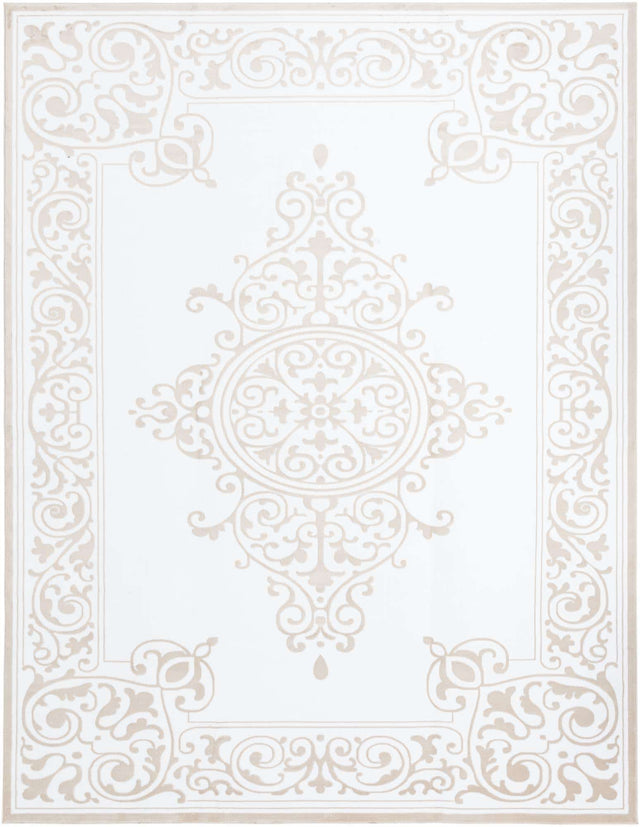 Snow White 10' 8 x 14' Hermitage Rectangle Area Rug 55% Polypropylene & 45% Polyester Easy Clean Stain-Resistant Carpet for Living, Office, Dorm Rooms for Sale at Rug Engine