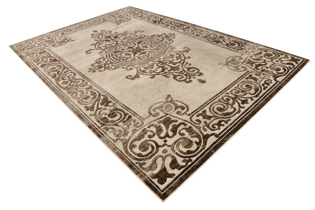 Chocolate Brown 7' 10 x 11' 6 Hermitage Rectangle Area Rug 55% Polypropylene & 45% Polyester Easy Clean Stain-Resistant Carpet for Living, Office, Dorm Rooms for Sale at Rug Engine
