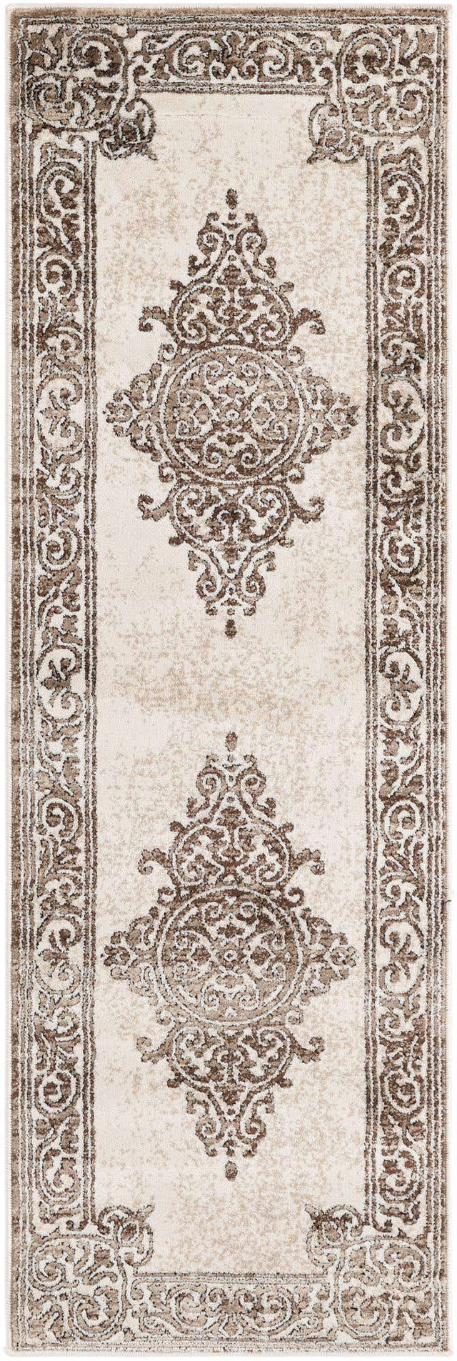 Chocolate Brown 2' x 6' Hermitage Runner Area Rug 55% Polypropylene & 45% Polyester Easy Clean Stain-Resistant Carpet for Living, Office, Dorm Rooms for Sale at Rug Engine
