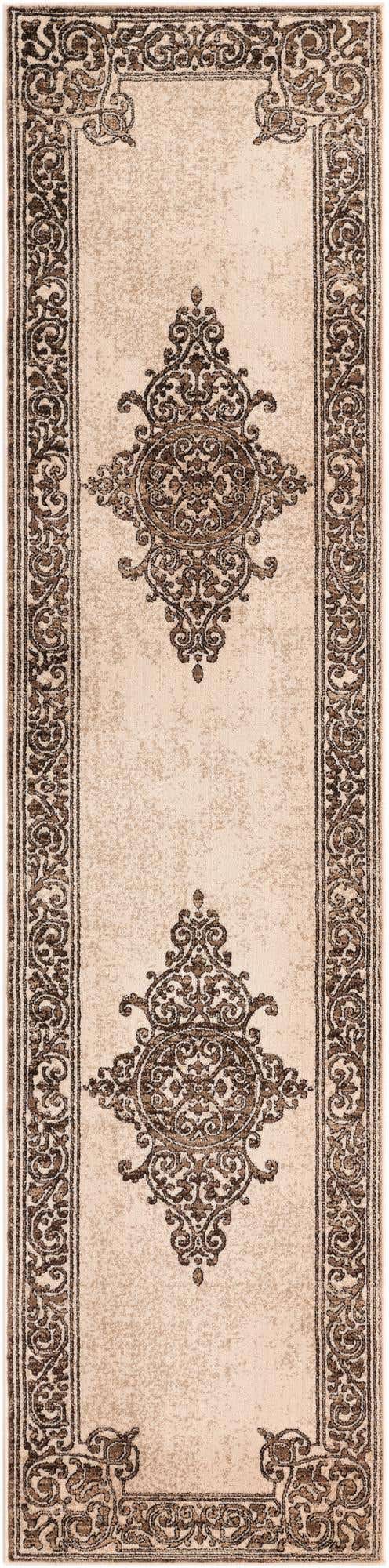 Chocolate Brown 2' 6 x 10' Hermitage Runner Area Rug 55% Polypropylene & 45% Polyester Easy Clean Stain-Resistant Carpet for Living, Office, Dorm Rooms for Sale at Rug Engine