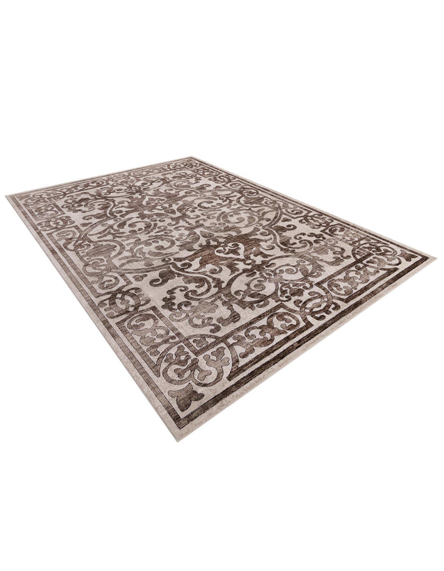 Chocolate Brown 7' 10 x 11' 6 Hermitage Rectangle Area Rug 55% Polypropylene & 45% Polyester Easy Clean Stain-Resistant Carpet for Living, Office, Dorm Rooms for Sale at Rug Engine